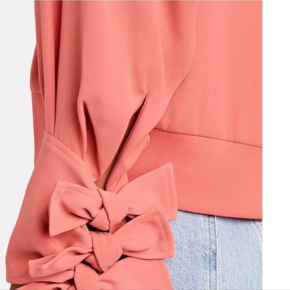 ADEAM Bow Sleeve Crepe Crewneck Top Size M - Picture 5 of 7